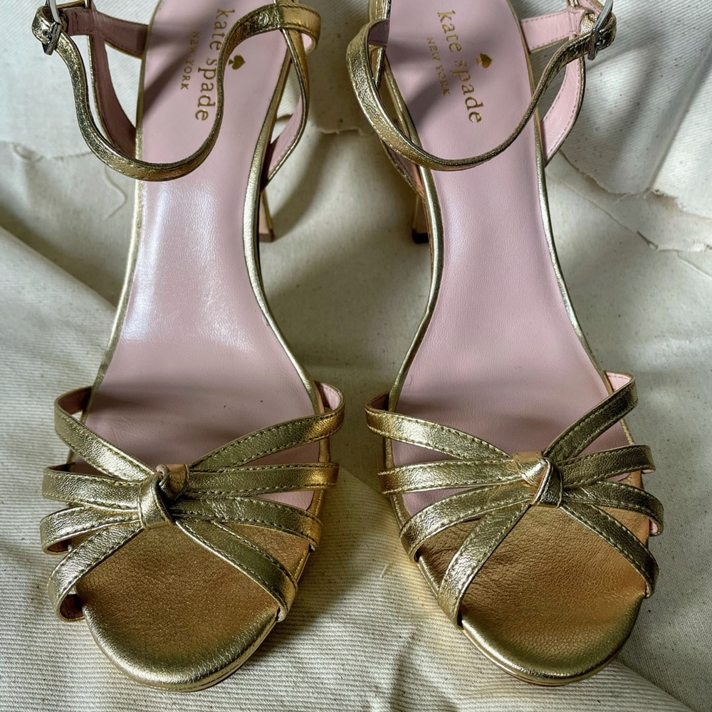 Gold Kate Spade Strappy Heels